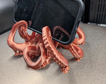 Octopus Phone Stand, Octopus Phone Holder, Squid Phone Stand, Nautical Desk Decor, Gift for Colleagues, Octopus