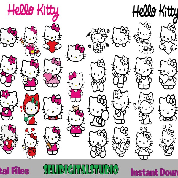 Kawaii Kitty Svg Bundle, Kawaii Kitty Svg, Kawaii Kitty, Kitty Svg, Kawaii Svg, Cute cat svg, Kawaii Kitty Clipart, Kawaii Kitty png