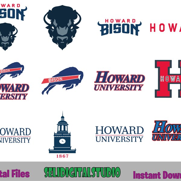 Howard University Svg Bundle, Howar Bison , Bison Svg, Howard Svg, University Svg, College, Vinyl Cricut, Svg, Png, Dxf, Eps