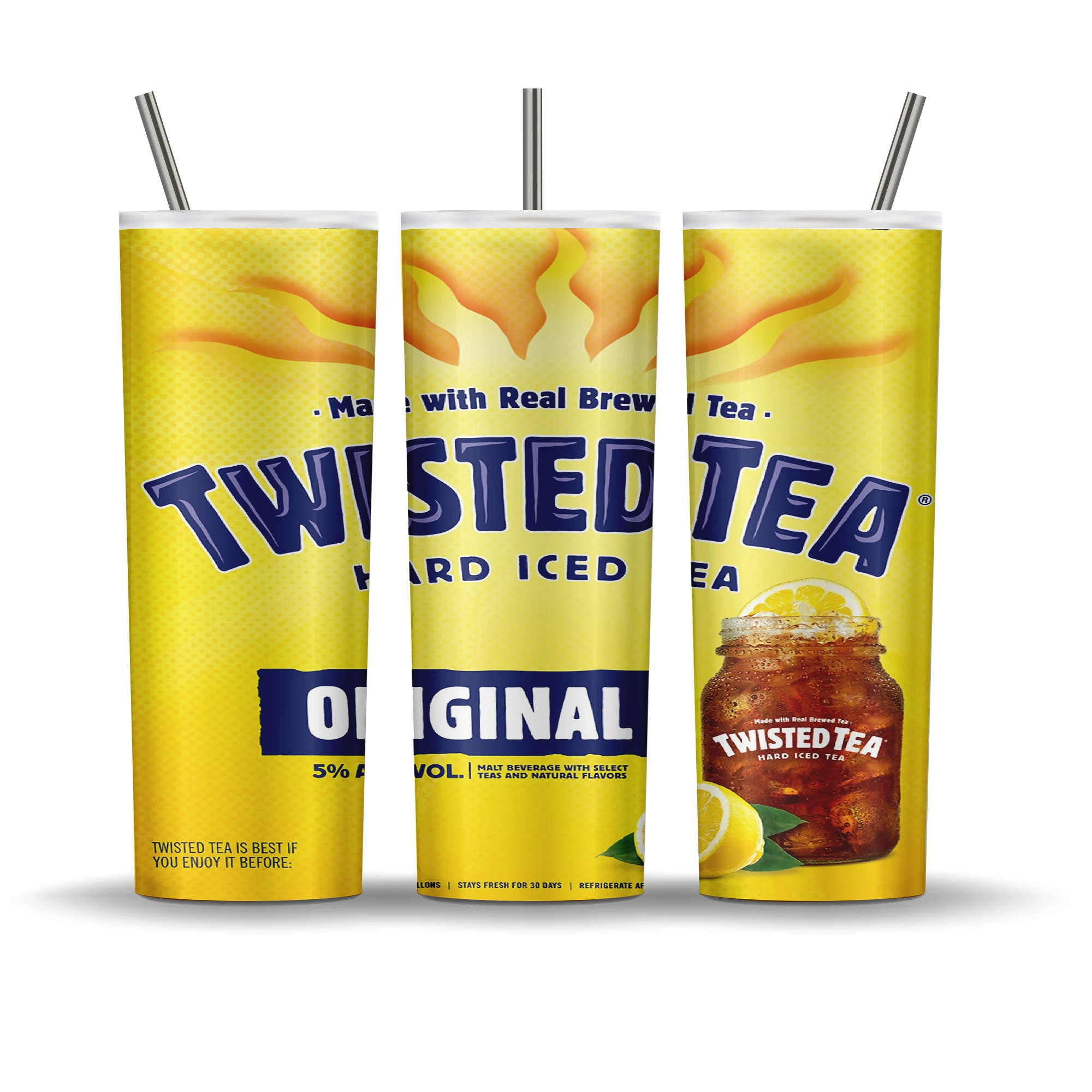 Twisted Original Tumbler Sublimation Design, 20 Oz Twisted Tea Skinny