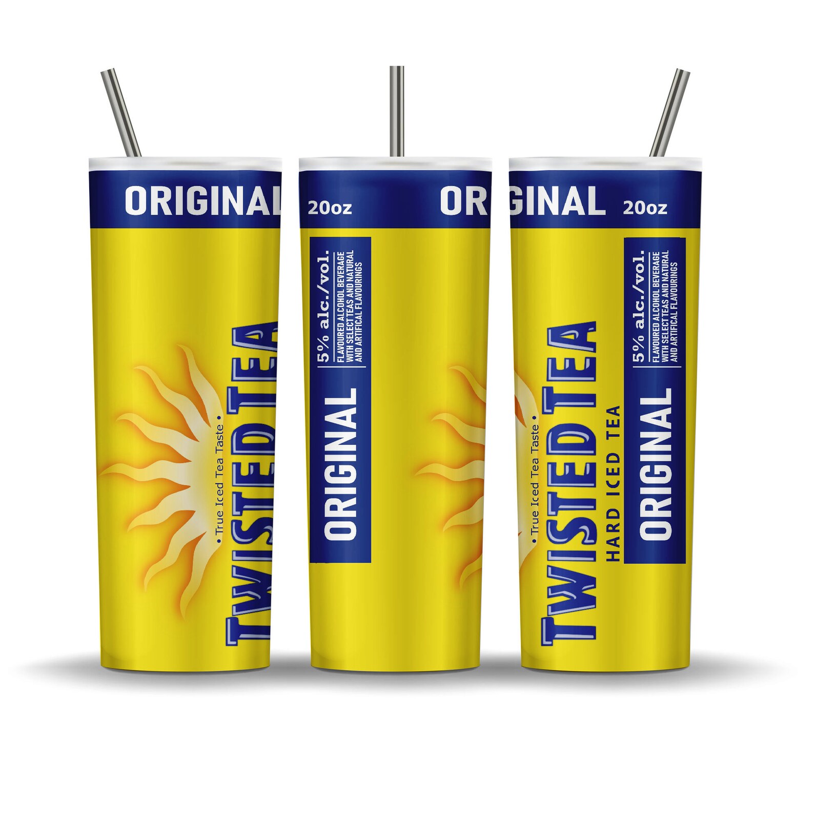 Twisted Tea Tumbler, Skinny Tumbler, Funny Tumbler, Yellow Blue Tumbler