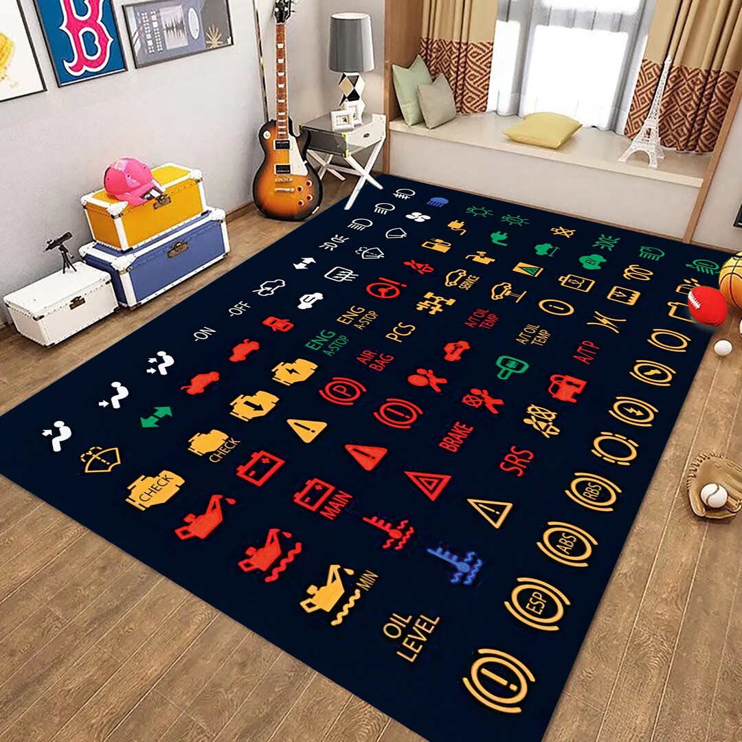 Car Dashboardsymbolicon Pattern Rugs, Area Rug, Office Rug, Driver