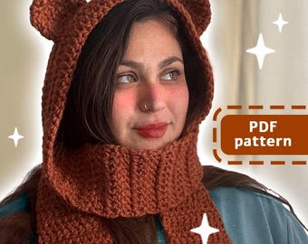 Crochet Teddy Bear Bonnet Pattern: Easy US Terms (PDF Pattern)