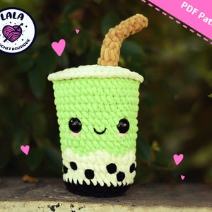PDF Pattern Boba Tea Latte Plushie Crochet Amigurumi