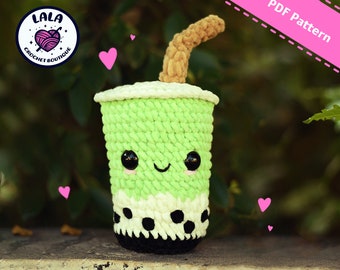 PDF Pattern Boba Tea Latte Plushie Crochet Amigurumi