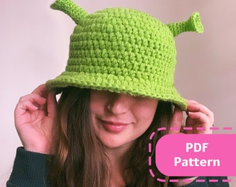 PDF printable pattern Shrek Bucket hat