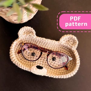 Patron PDF Porte-lunettes en forme de peluche au crochet, cadeau mignon