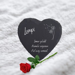 Decorative heart animal slate heart grave decoration grave decoration personal