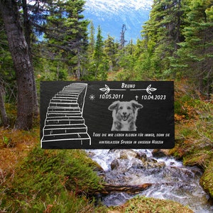 Grave plate slate plate tombstone animal grave dog love mourning laser engraving personalized