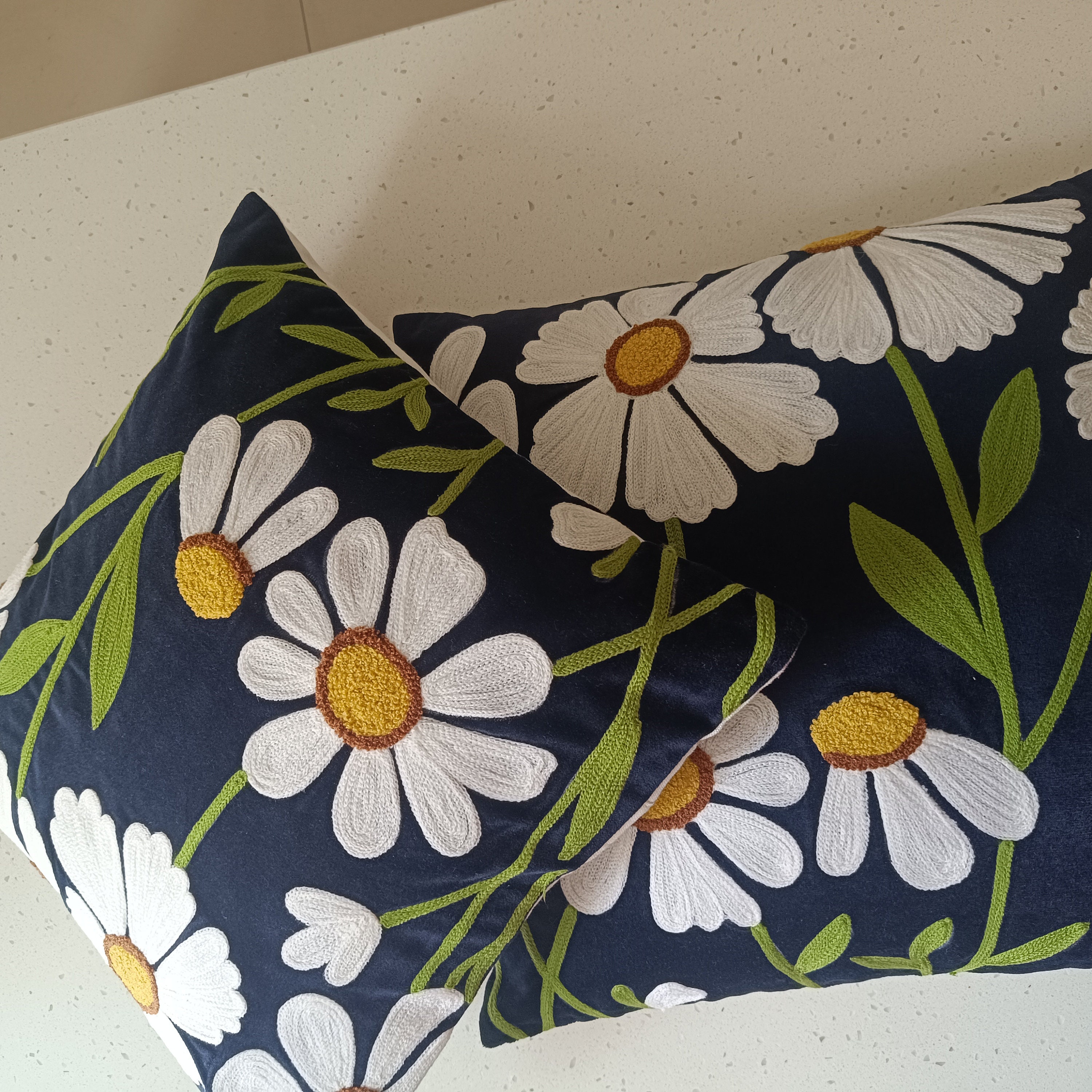 Embroidery Mirror Cotton Cushion Cover, For Home Furnishing, Size: 16 X