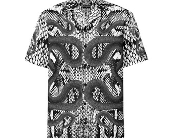 Snakeskin unisex button down shirt