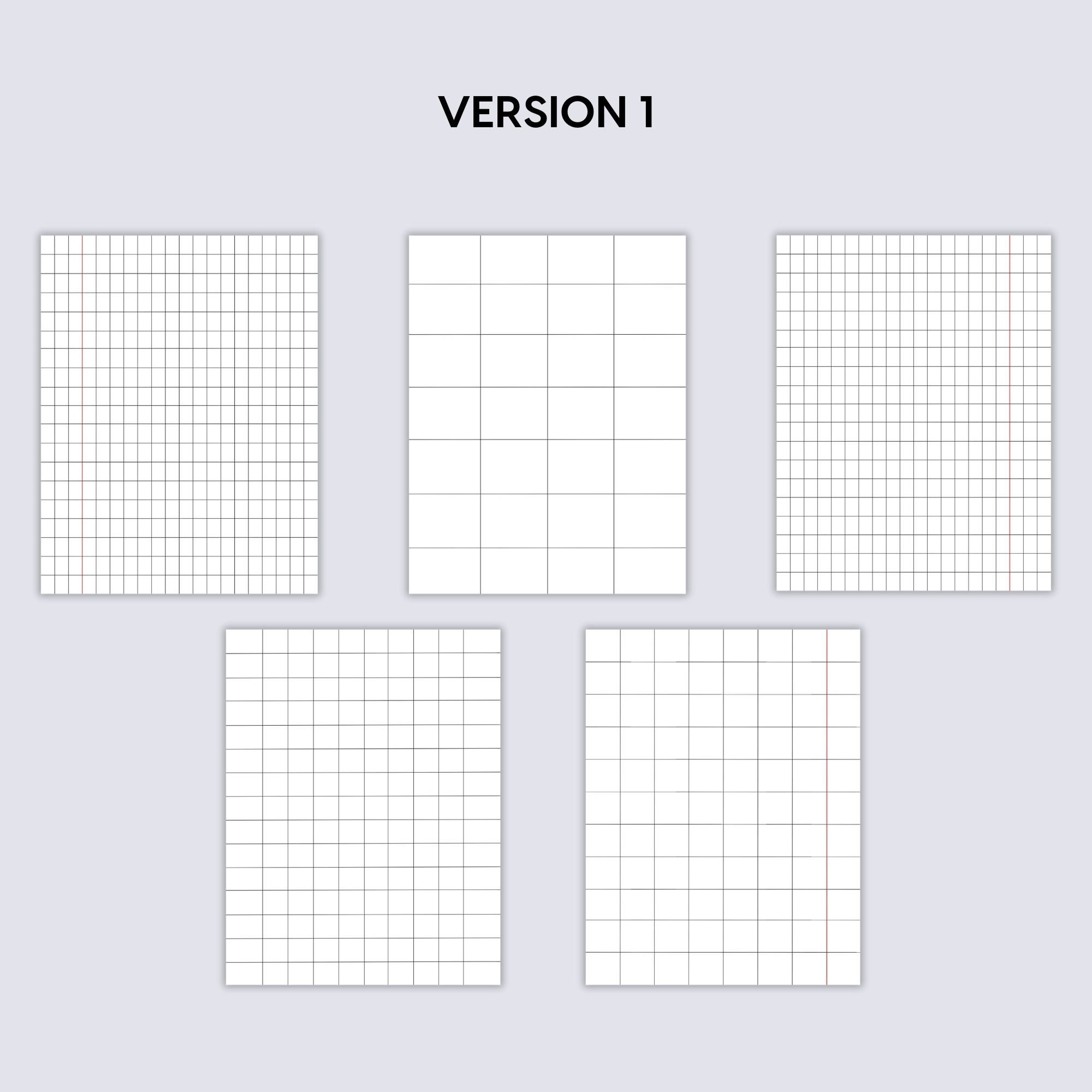 Grid Paper Printable, Math Paper, Squared Paper, A4-a5-letter Size, Planner Inserts, Instant ...