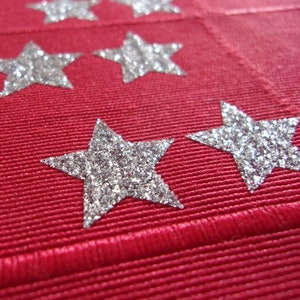 Iron on glitter stars - all colours - all sizes