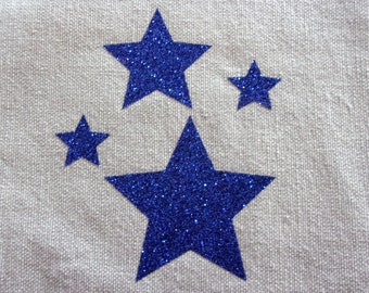 Etoiles bleues paillettes thermocollantes