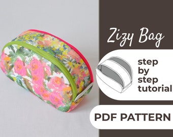 Zipper Pouch Sewing Pattern | Small Wallet Bag | Organizer Purse | Pattern + Detailed Illustration Instruction | A0, A4 & US-Letter
