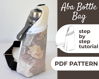 Water Bottle Holder Bag Sewing Pattern | Phone Holder Sling Bag | Pattern + Detailed Illustration Instruction | A0, A4 & US-Letter