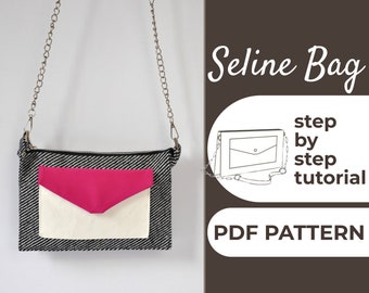 Cross Body Bag Sewing Pattern | Messenger Bag | Shoulder Bag | Pattern + Detailed Illustration Instruction | 25x16x3 cm | A0, A4 & US-Letter