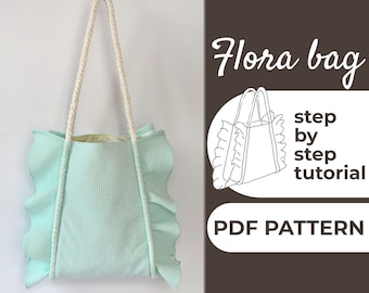 Ruffle Tote Bag Sewing Pattern | Flora Bag (PDF Pattern)
