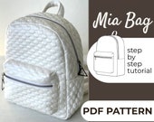 Mini Backpack Sewing Pattern, Cute Small Backpack, Unisex Backpack Tutorial, Small Rucksack, PDF, A0, A4 & US-Letter + Detailed Instruction