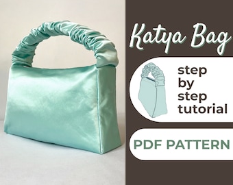 Stiff Handbag Sewing Pattern, Small Bag Sewing Pattern, Satin Pouch Bag, A0, A4 & US-Letter Pattern + Detailed Instruction