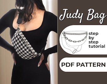 Fanny Pack Sewing Pattern, Crossbody Bag, Sling Bag Pattern, A0, A4, US-Letter + Detailed Instruction