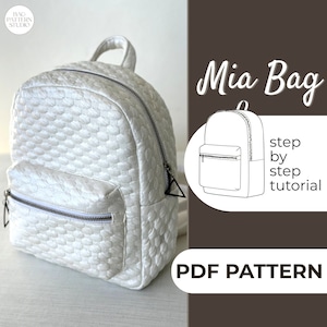 Mini Backpack Sewing Pattern, Cute Small Backpack, Unisex Backpack Tutorial, Small Rucksack, PDF, A0, A4 & US-Letter + Detailed Instruction