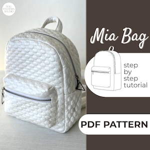 Mini-Rucksack-Schnittmuster, süßer kleiner Rucksack, Unisex-Rucksack-Tutorial, kleiner Rucksack, PDF, A0, A4 & US-Letter + detaillierte Anleitung