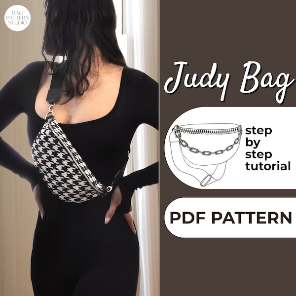 Judy Bag Sewing Pattern, Crossbody Fanny Pack Sling Bag (PDF Pattern)