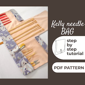 Knitting Needle Case Sewing Pattern, Needle Organizer Bag, Storage Pouch, A0, A4 & US-Letter Pattern + Detailed Instruction