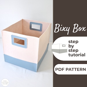 Square Storage Box Sewing Pattern PDF | Storage Basket | Easy Beginner Pattern | A0, A4 & US-Letter Pattern + Detailed Instruction