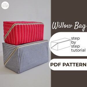 Make Up Bag PDF Sewing Pattern, Cosmetic Bag Pattern, Pencil Case Tutorial, A0, A4, US-Letter Pattern + Easy Instruction, Small & Large Size