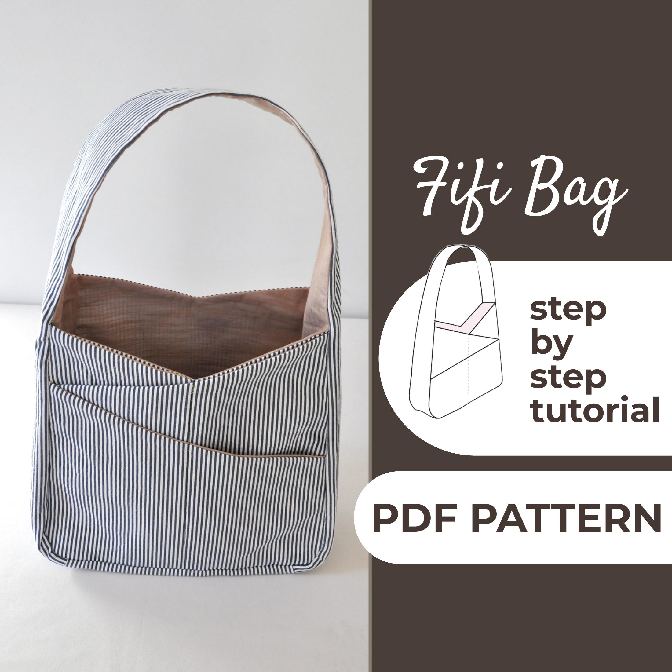 Shopping Bag Sewing Pattern | Small Tote Bag, Market Bag | Pattern + Detailed Illustrated Instruction | 29x28x12 cm | A0, A4 & US-Letter
