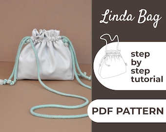 Linda tas naaipatroon zakje met trekkoord | Sling-portemonnee voor beginners (pdf-patroon)