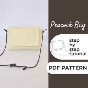 Patron de couture pour sac à bandoulière | Sac à bandoulière, petit sac à main | Modèle + Instructions détaillées pour l'illustration | 23x18x5 cm | A0, A4 et lettre US