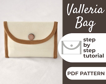 Slim Wallet Pattern, Mini Card Wallet Sewing Pattern, Easy Beginner Pattern, A0, A4 & US-Letter + Detailed Instruction