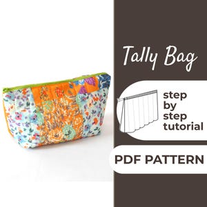 Patrón de costura para bolso con cremallera / Cartera pequeña, bolso de viaje / Patrón fácil para principiantes + Tutorial ilustrado fácil / Tallas S-M / A0, A4 y Carta EE. UU.