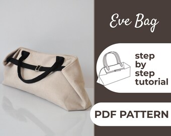 Large Handbag Sewing Pattern | Shoulder Bag, Buckle Bag | Pattern + Detailed Illustrated Instruction | A0, A4 & US-Letter