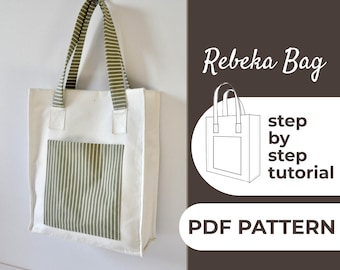 Rebeka Tote Bag Sewing Pattern | Boxy Structured Work (PDF Pattern)