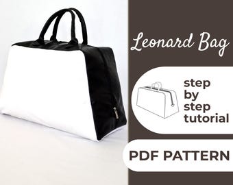 Travel Handbag Sewing Pattern | Carry On Bag Pattern | Pattern + Detailed Illustrated Instruction | 50 x 40 x 22 cm | A0, A4 & US-Letter