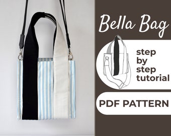 Bella Bag Sewing Pattern | Boxy Crossbody Bag with Zipper (PDF Pattern)