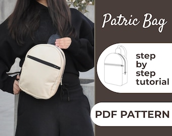 Patric Bag Sewing Pattern | Cross Body Mini Backpack Tutorial (PDF Download)