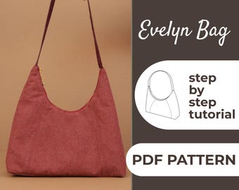 Evelyn Bag Sewing Pattern | Minimalist Crescent Zipper Handbag (PDF Pattern)