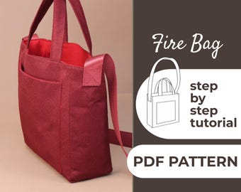 Naaipatroon voor een mini-draagtas | Tasje met pochet, alledaags tasje | Patroon voor beginners + eenvoudige geïllustreerde handleiding | A0, A4 & US Letter