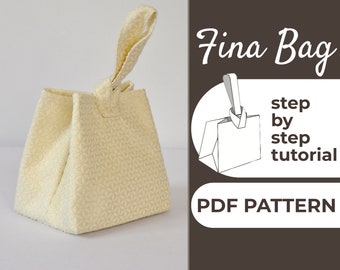 Small Pouch Bag Sewing Pattern | Purse Sewing Pattern | Easy Beginner Pattern + Easy Illustrated Tutorial | 16x16x10 cm | A0, A4 & US-Letter
