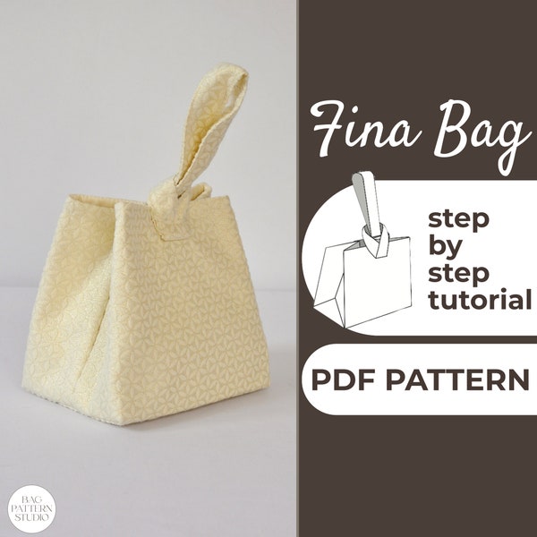 Small Pouch Bag Sewing Pattern | Purse Sewing Pattern | Easy Beginner Pattern + Easy Illustrated Tutorial | 16x16x10 cm | A0, A4 & US-Letter