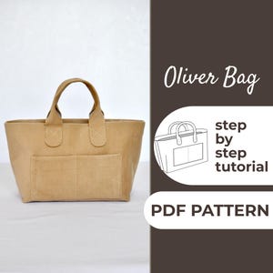 Patrón de costura para bolso organizador / Patrón de bolso de mano / Patrón fácil para principiantes + Tutorial ilustrado fácil / 21 x 25 x 13 cm / A0, A4 y carta de EE. UU.