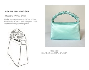 Stiff Handbag Sewing Pattern, Small Bag Sewing Pattern, Satin