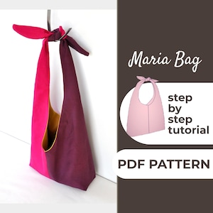 Padrão de Costura para Bolsa com Nó | Bolsa Tote, Sacola de Compras | Padrão Fácil para Iniciantes + Tutorial Ilustrado Fácil | 24x2x4 cm | A0, A4 e Carta EUA