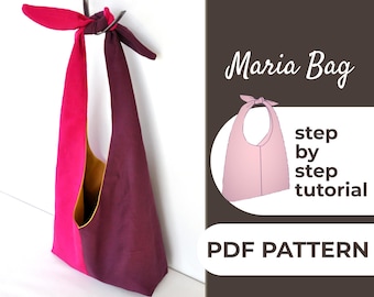 Knot Bag Sewing Pattern | Tote Bag, Shopping Bag | Easy Beginner Pattern + Easy Illustrated Tutorial | 24x2x4 cm | A0, A4 & US Letter