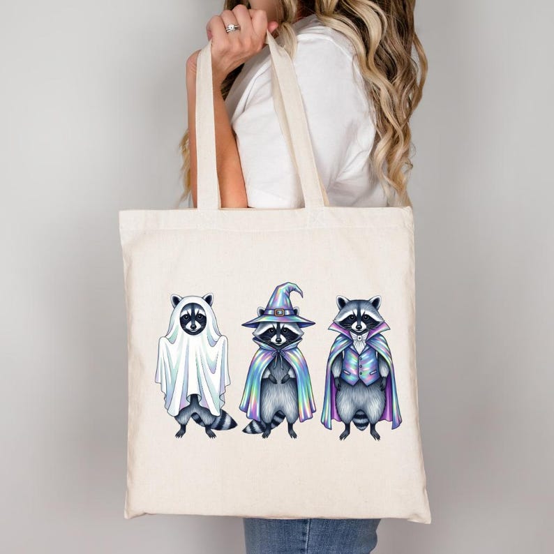 Iridescent Halloween Raccoon PNG: Funny, Witch, Vampire, Ghost Costumes ...